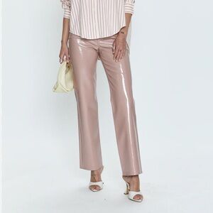 Pistola Cassie Super High Rise Straight Pants Pink Vinyl NWT Size 28